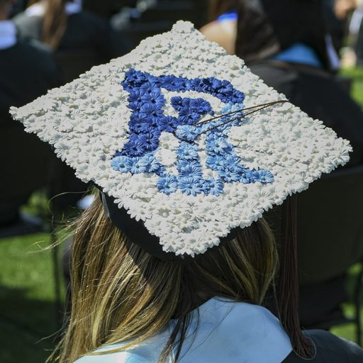 RI on a Commencement cap