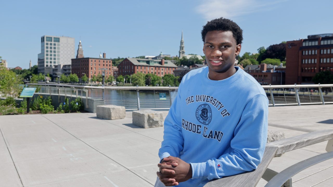 Matthew Roache standing on Providence Pedestrian Bridge